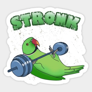 Stronk Green Indian ringneck Fitness Parrot Workout Sticker